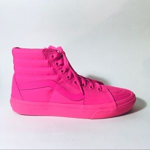 Vans Neon Pink Mono Sk8-hi High Tops • Women’s Size 9 Men’s Size 7.5